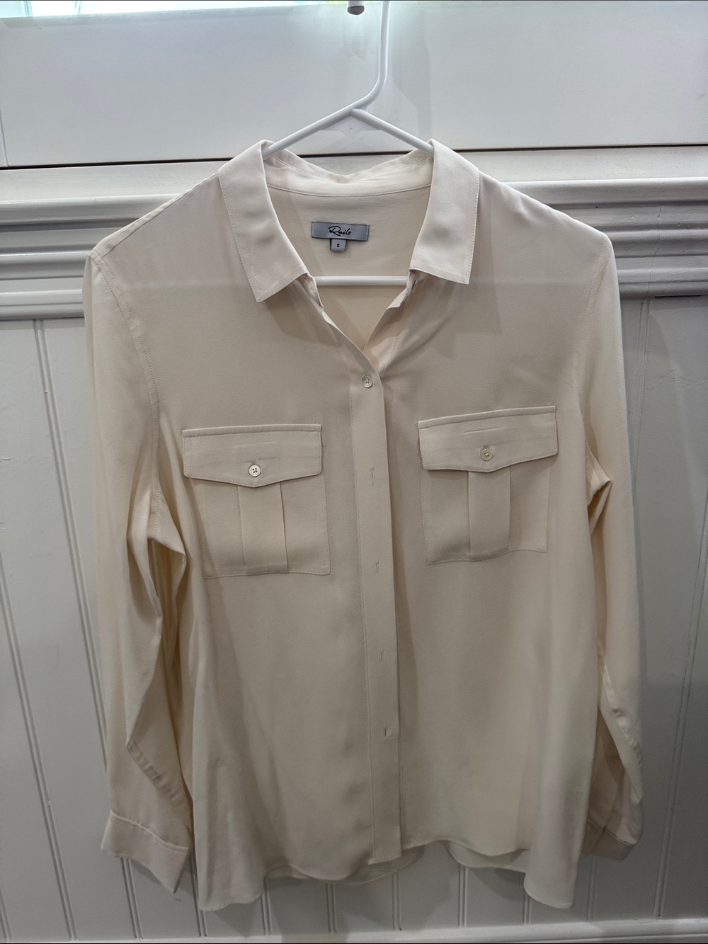Rails Cream Button-Down Utility Blouse